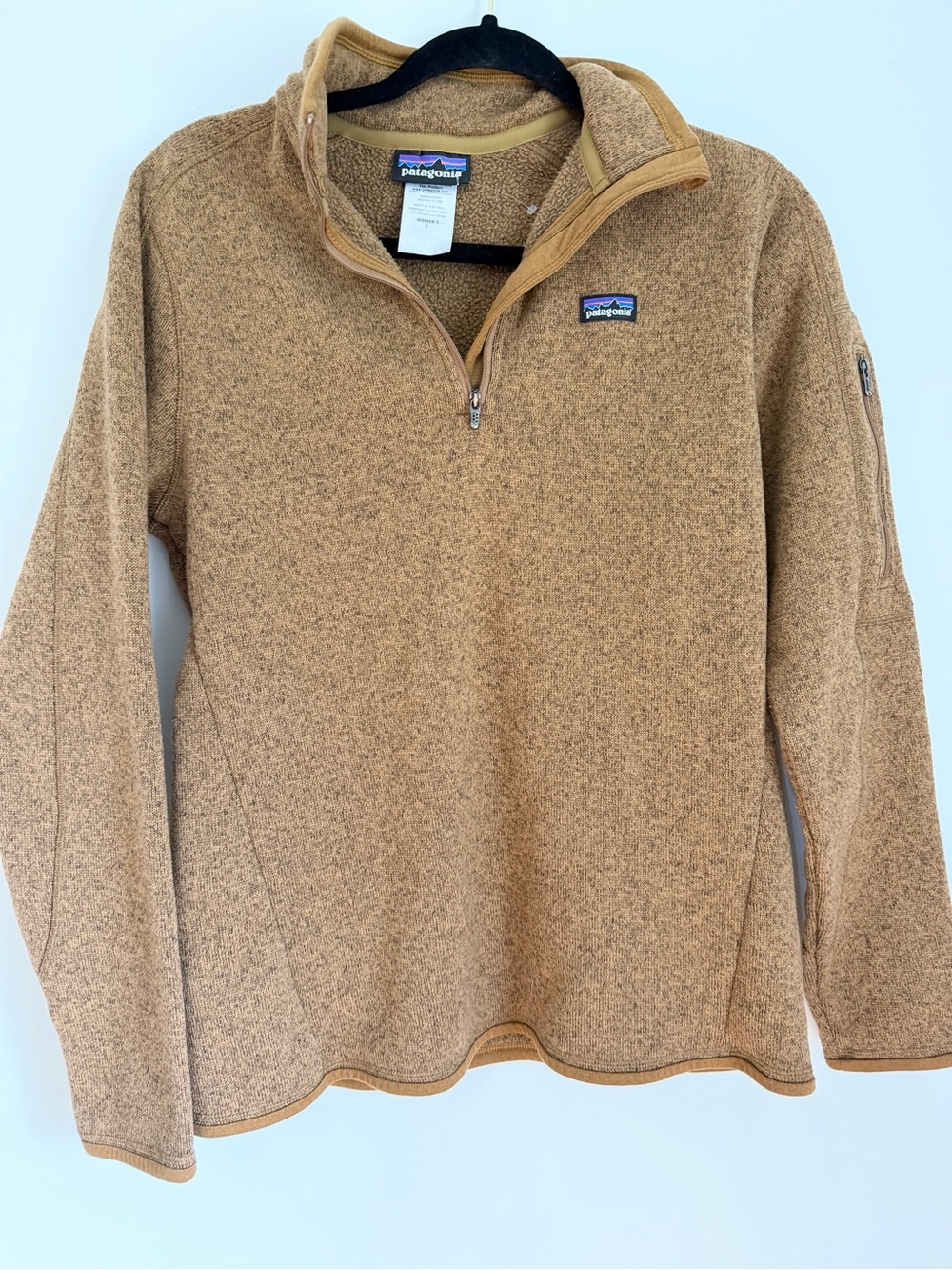 Patagonia Tan/Brown Quarter-Zip Fleece Pullover